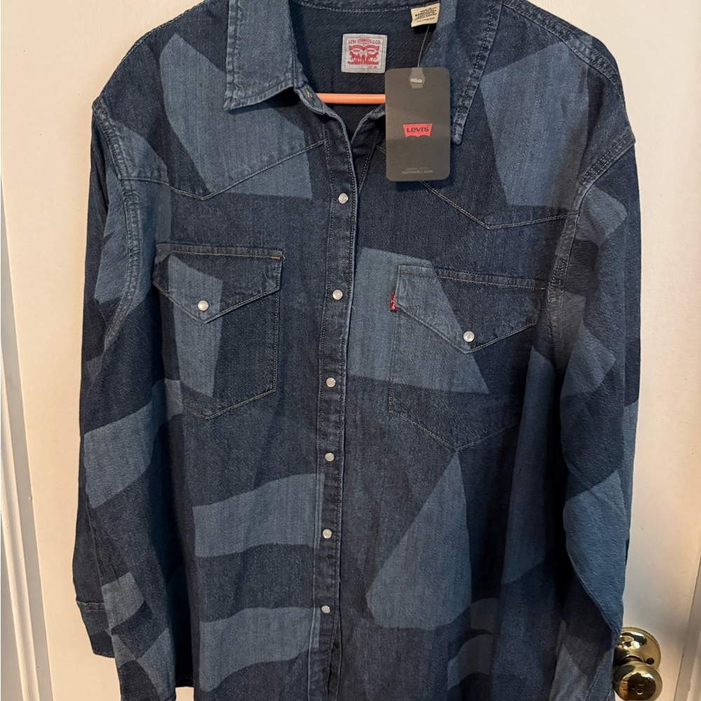 Levi's Patchwork Denim Shirt NWT - image 1